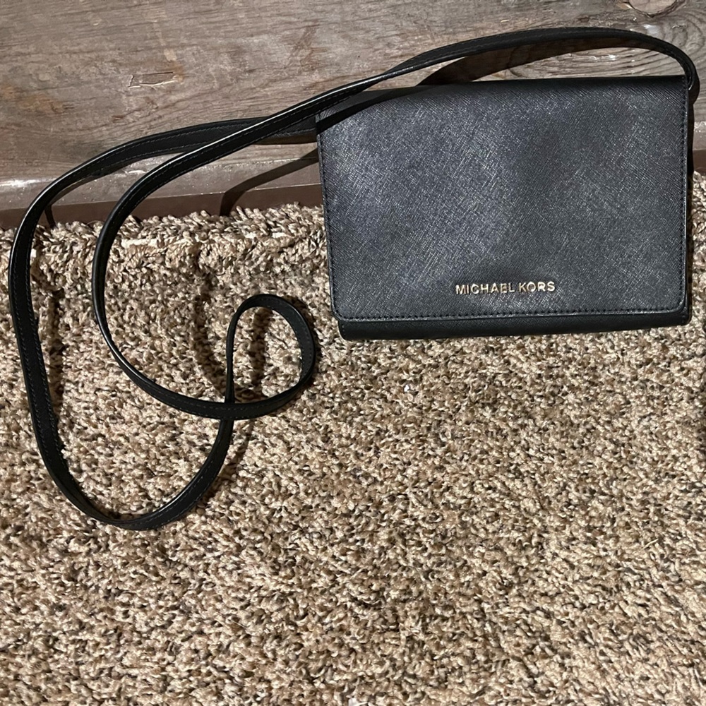 Michael Kors convertible Saffiano leather crossbody/clutch.